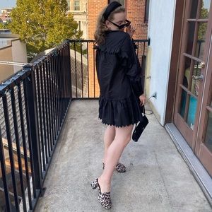 Black Ruffle Detail Dress from H&M (size Medium)